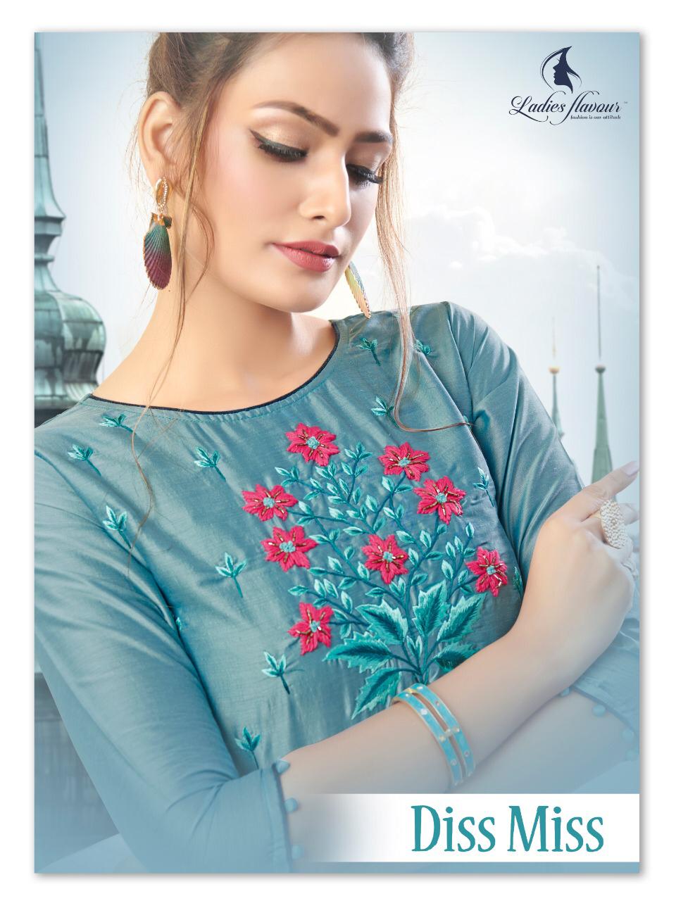 Ladies Flavour Diss Miss Party Wear Kurtis With Inner Kurtis Collection.