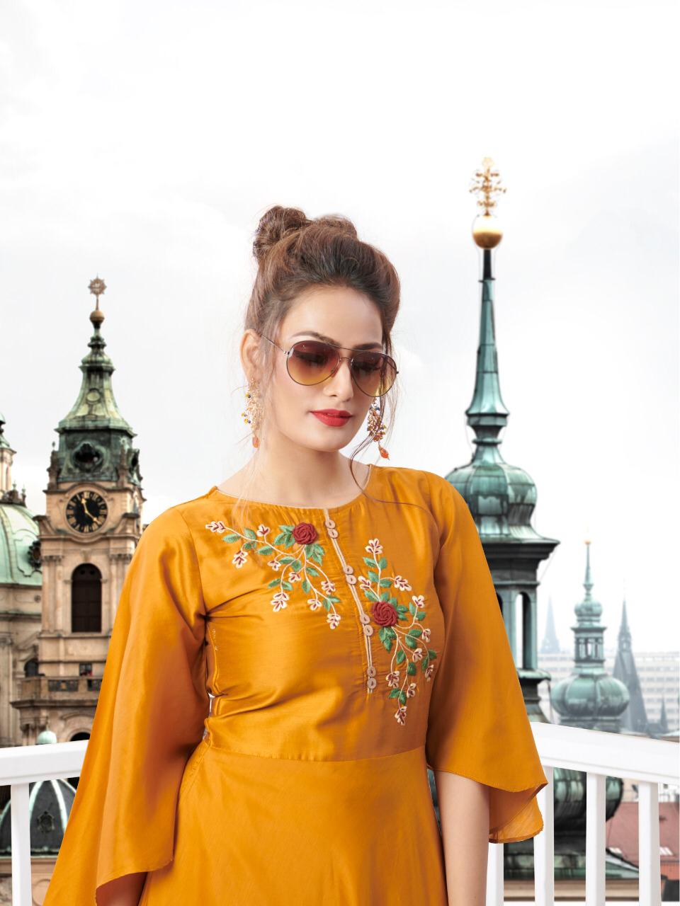 Ladies Flavour Diss Miss Party Wear Kurtis With Inner Kurtis Collection.