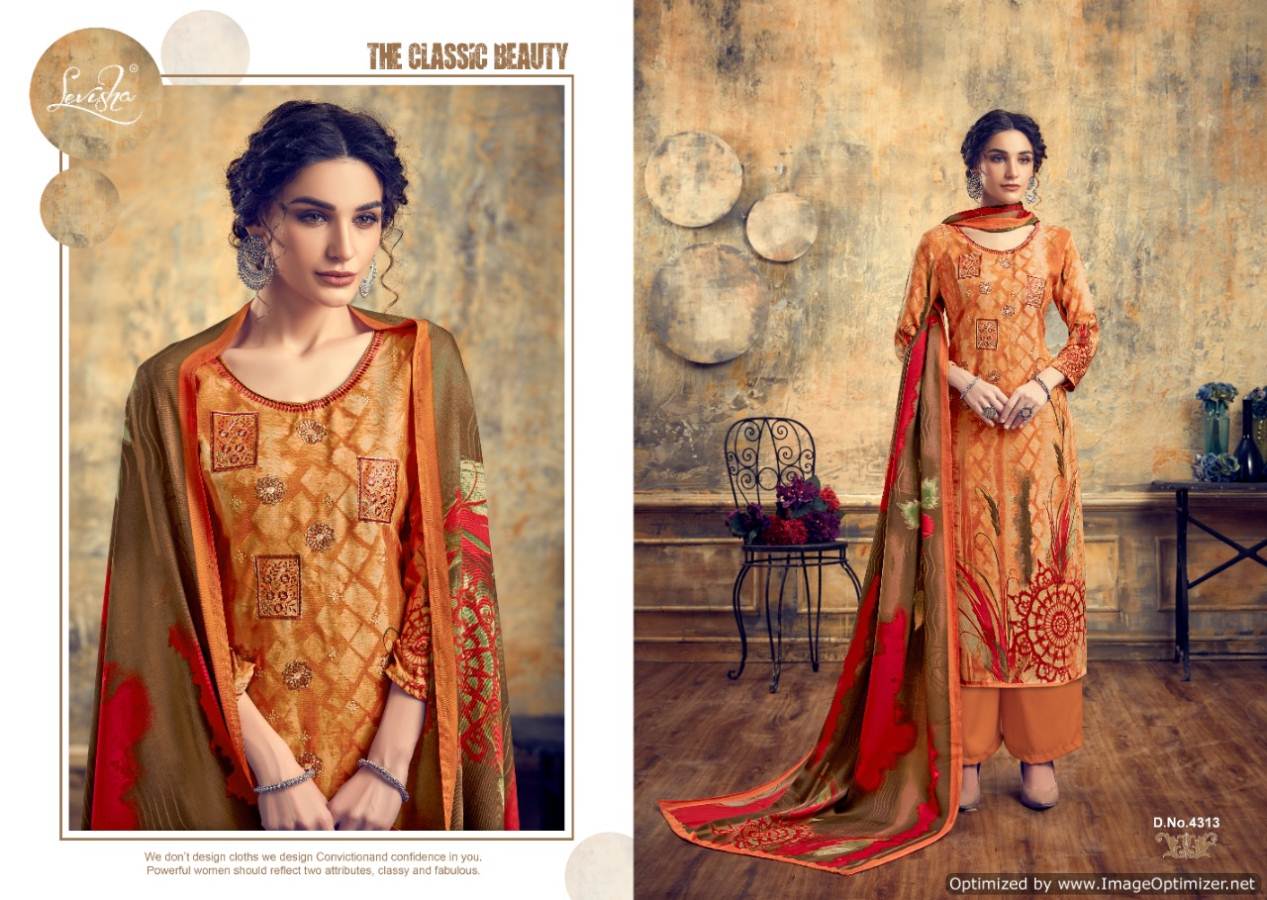 Levisha Present  Zariya Pure Pashmina Printed Dress Material Collection.