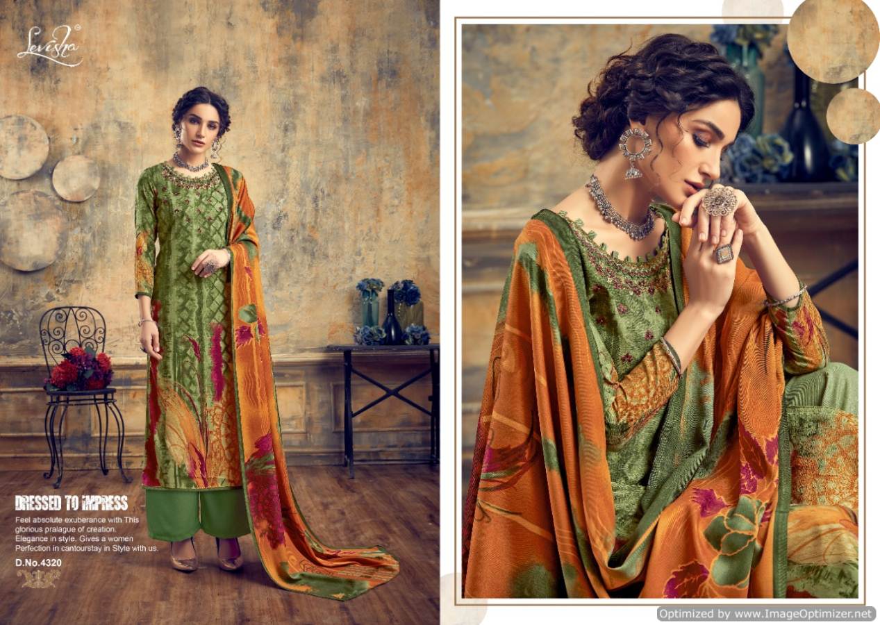 Levisha Present  Zariya Pure Pashmina Printed Dress Material Collection.