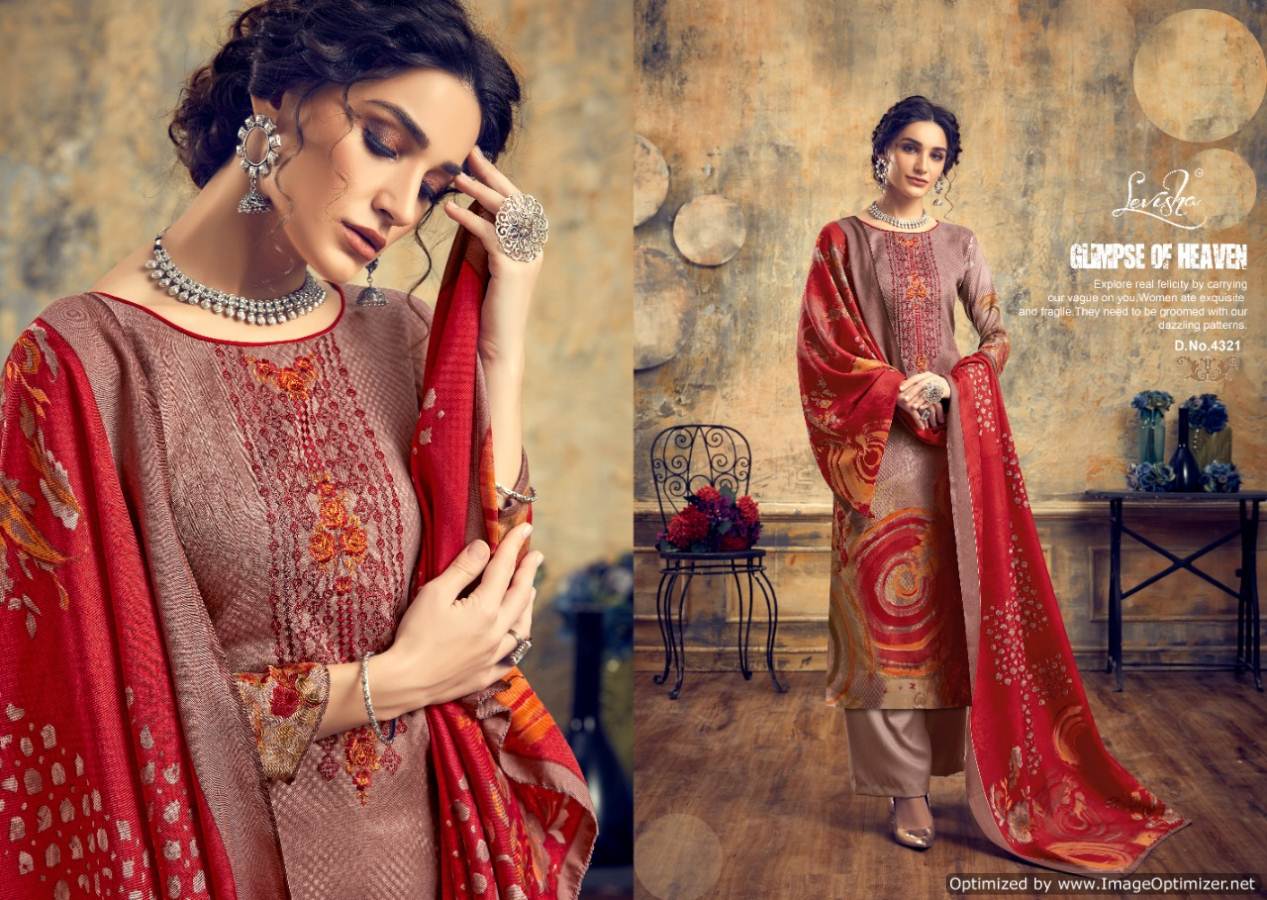 Levisha Present  Zariya Pure Pashmina Printed Dress Material Collection.