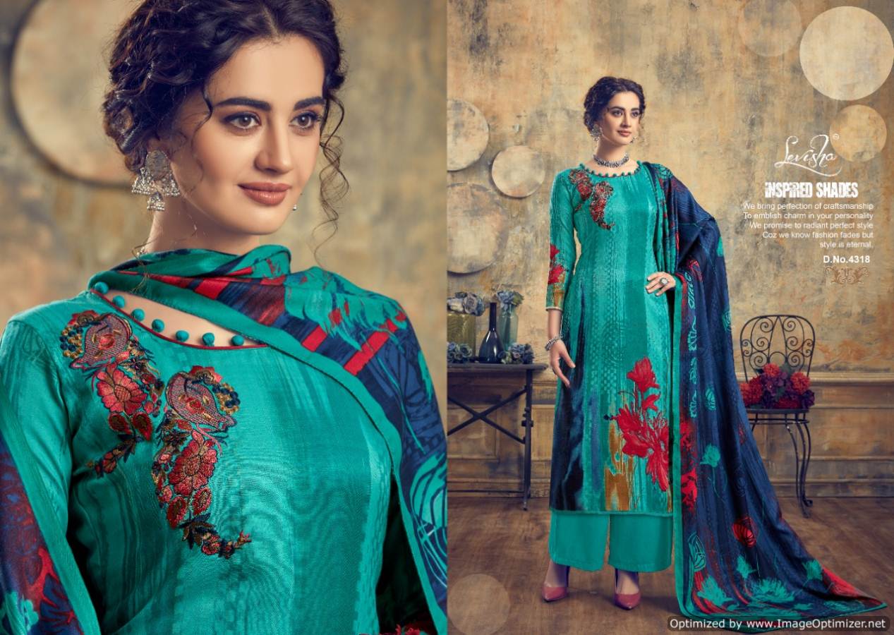 Levisha Present  Zariya Pure Pashmina Printed Dress Material Collection.