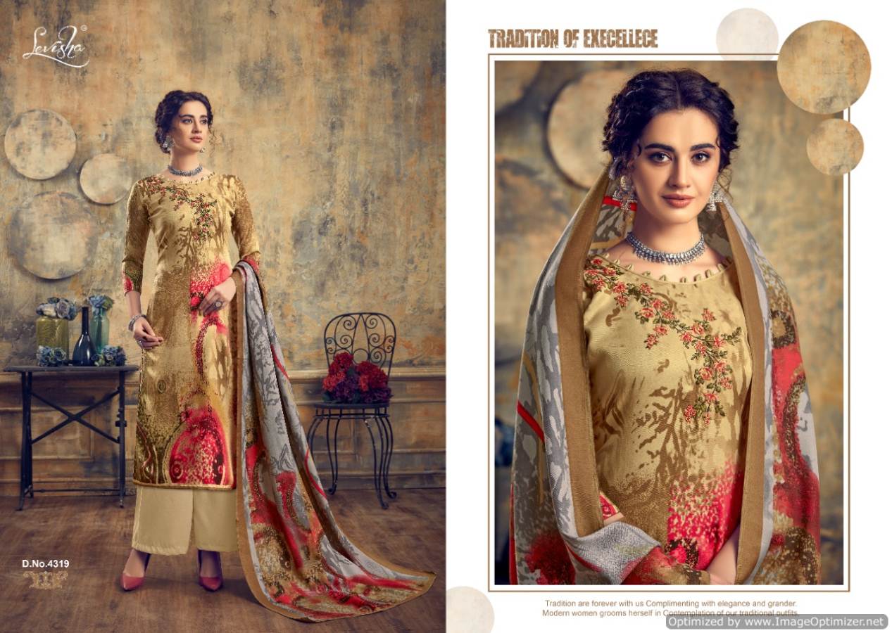 Levisha Present  Zariya Pure Pashmina Printed Dress Material Collection.