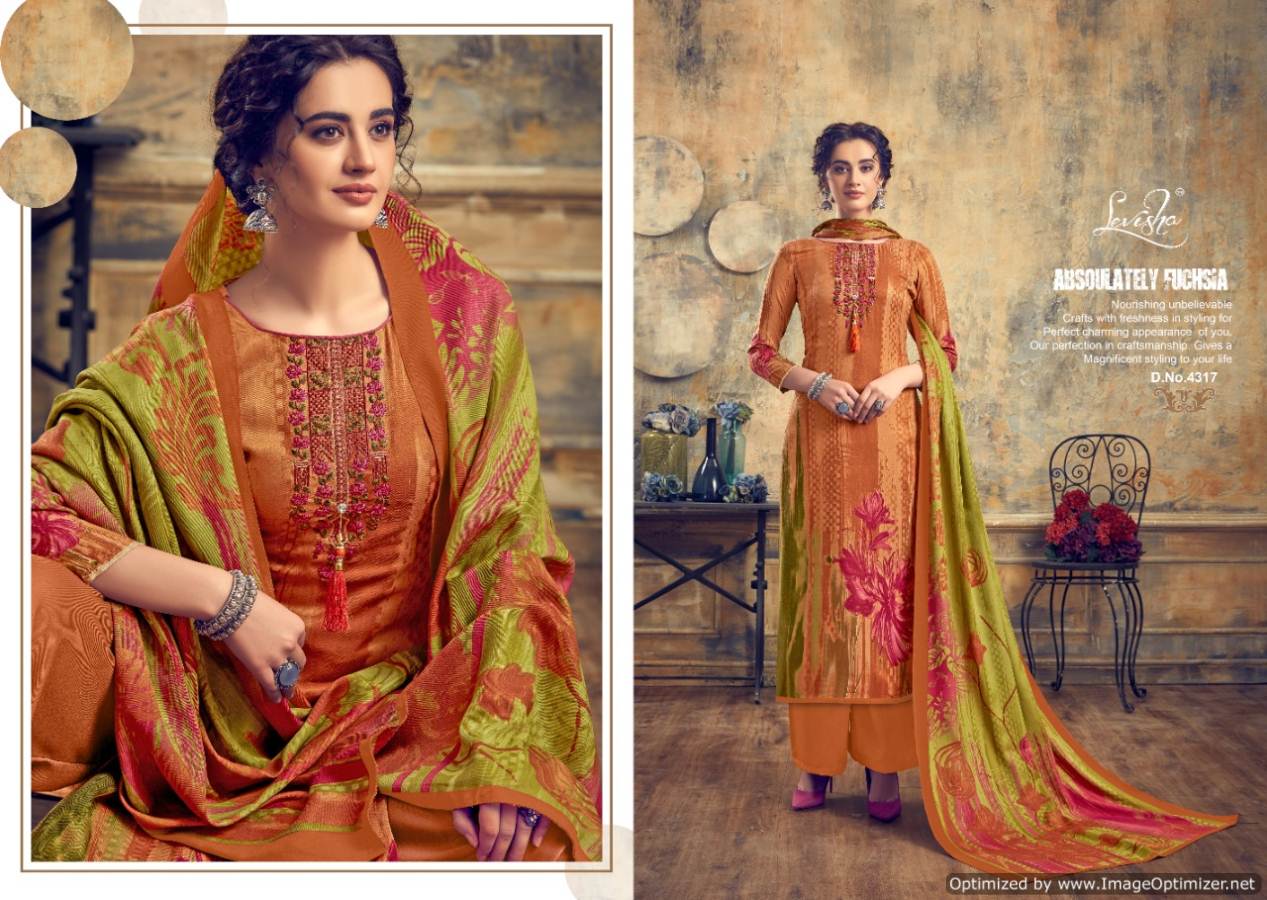Levisha Present  Zariya Pure Pashmina Printed Dress Material Collection.