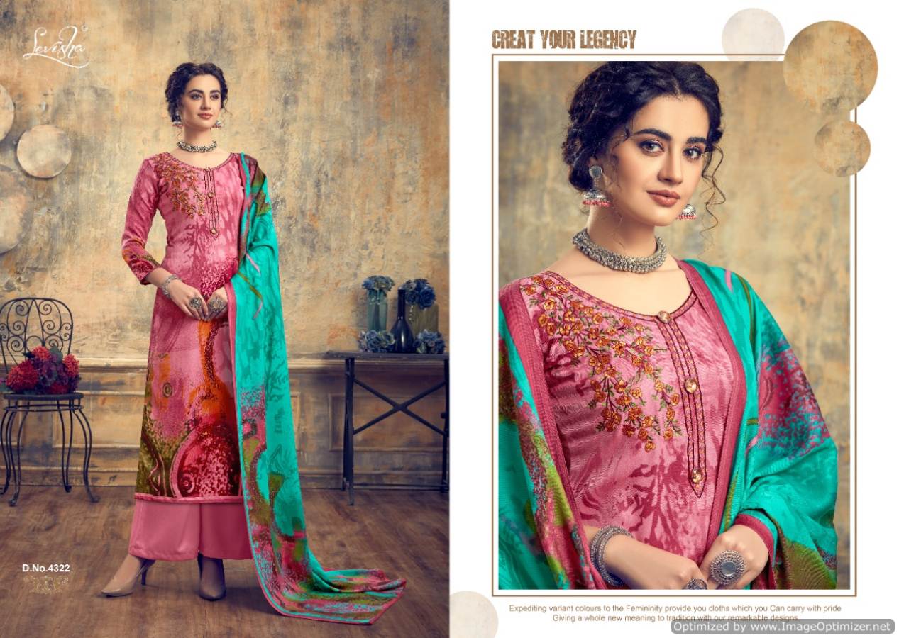 Levisha Present  Zariya Pure Pashmina Printed Dress Material Collection.