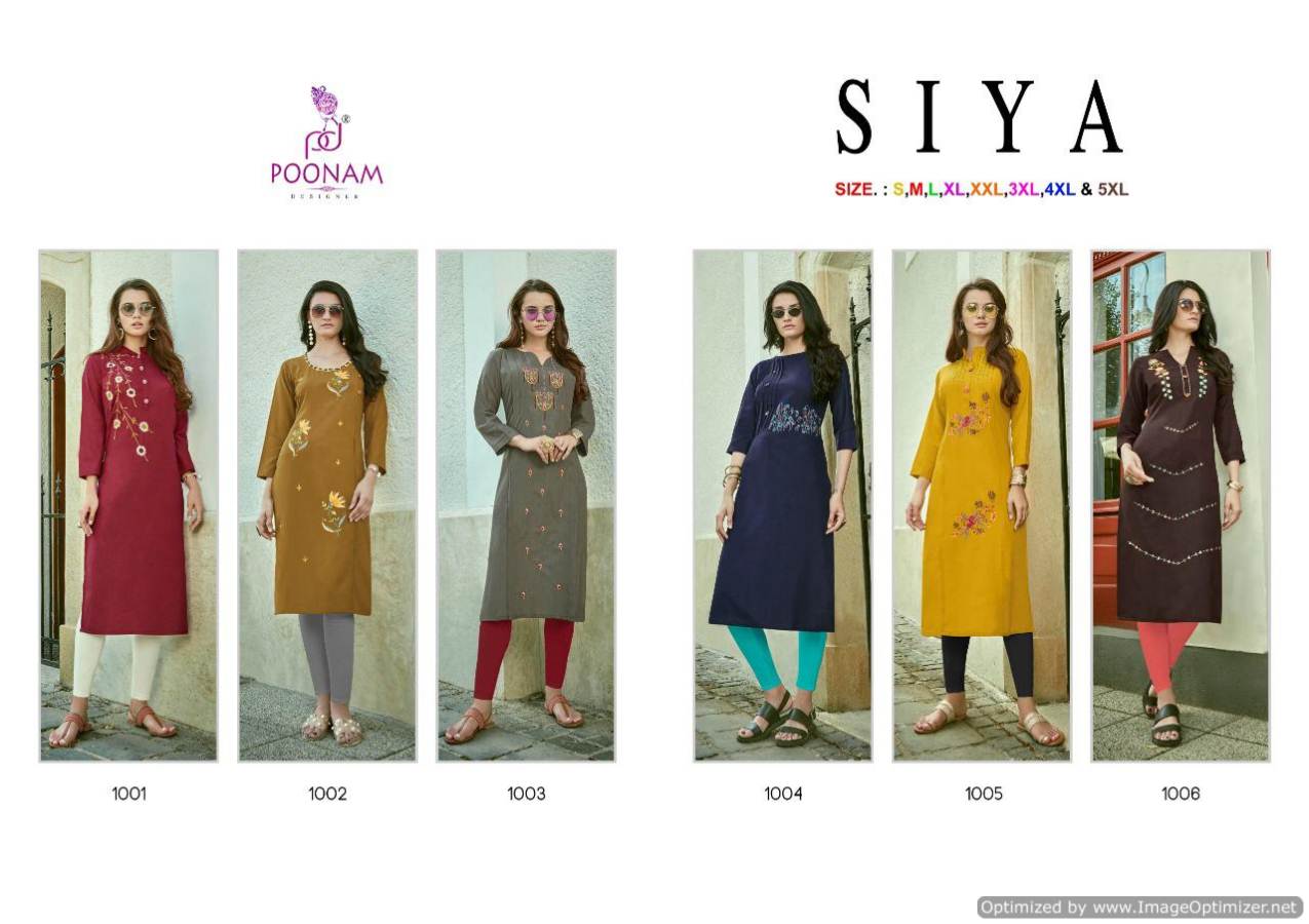 Poonam By Siya Casual Wear Kurti Collection