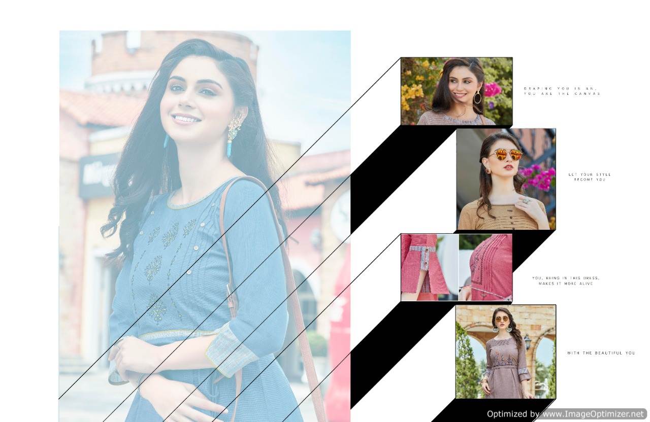 Rangoon Present Dream Line Western Style Kurti With Bottom Collection.