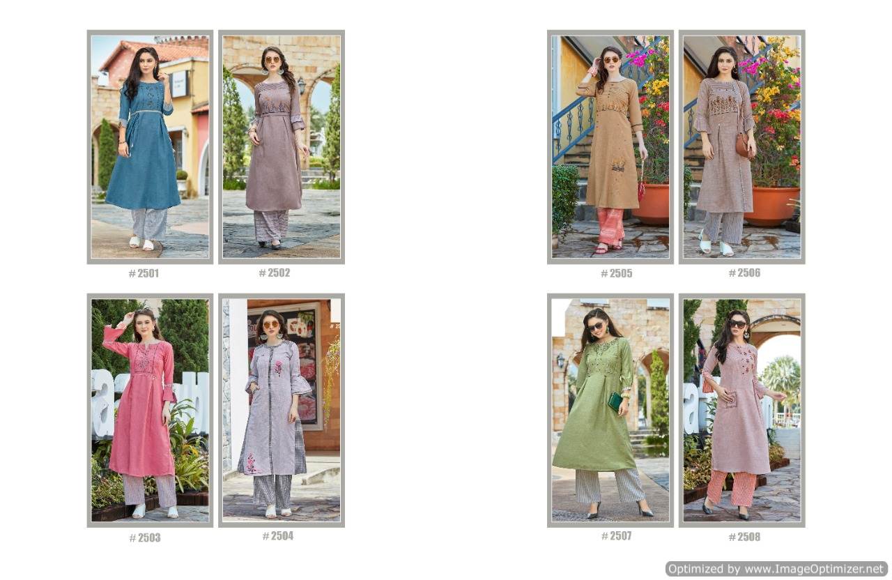 Rangoon Present Dream Line Western Style Kurti With Bottom Collection.