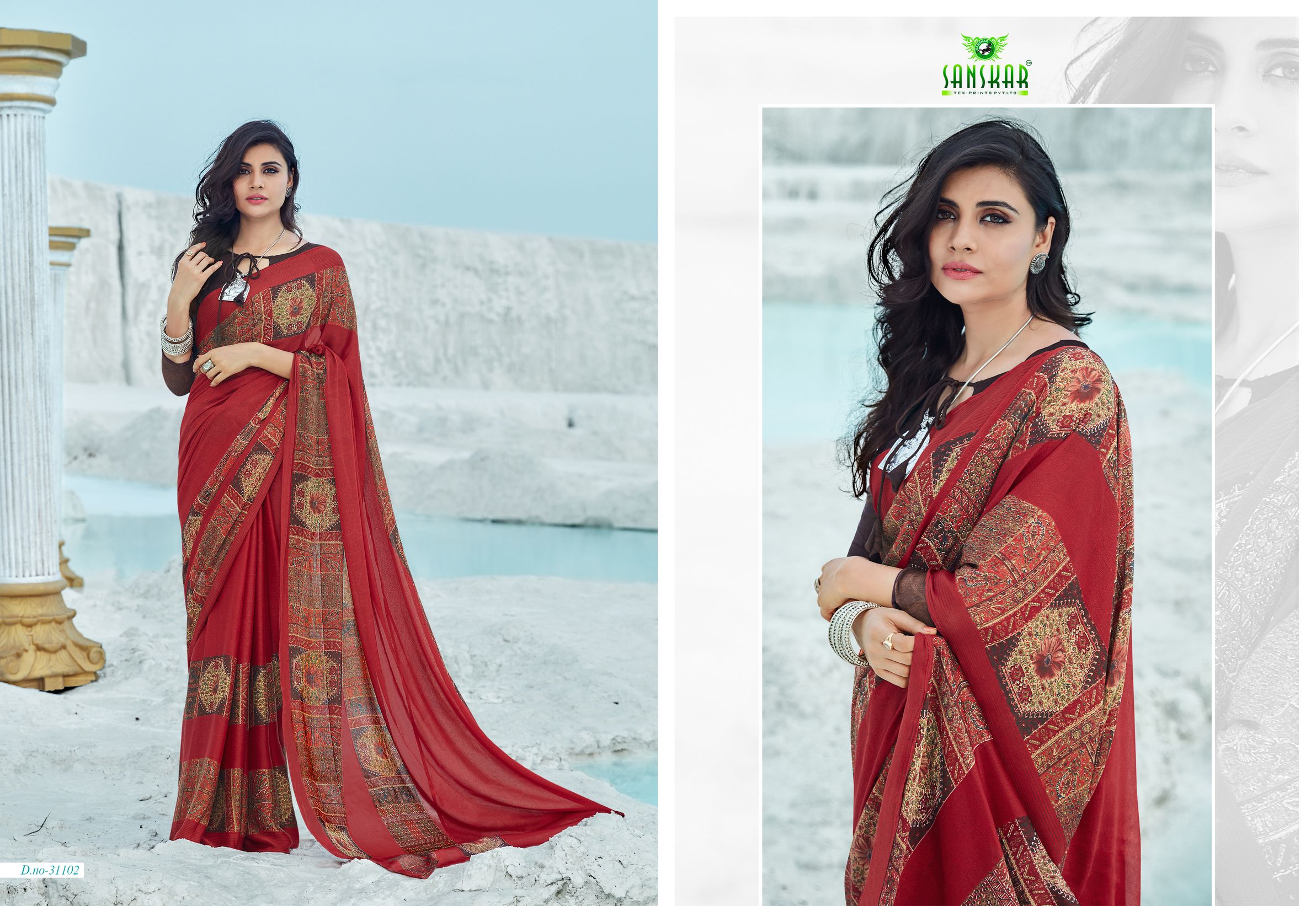 Sanskar Present Sunahari Casual Wear Printed Saree Collection