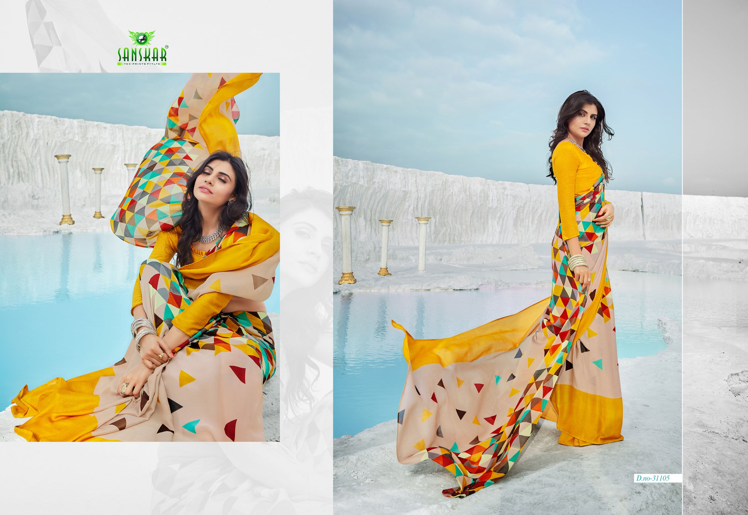 Sanskar Present Sunahari Casual Wear Printed Saree Collection