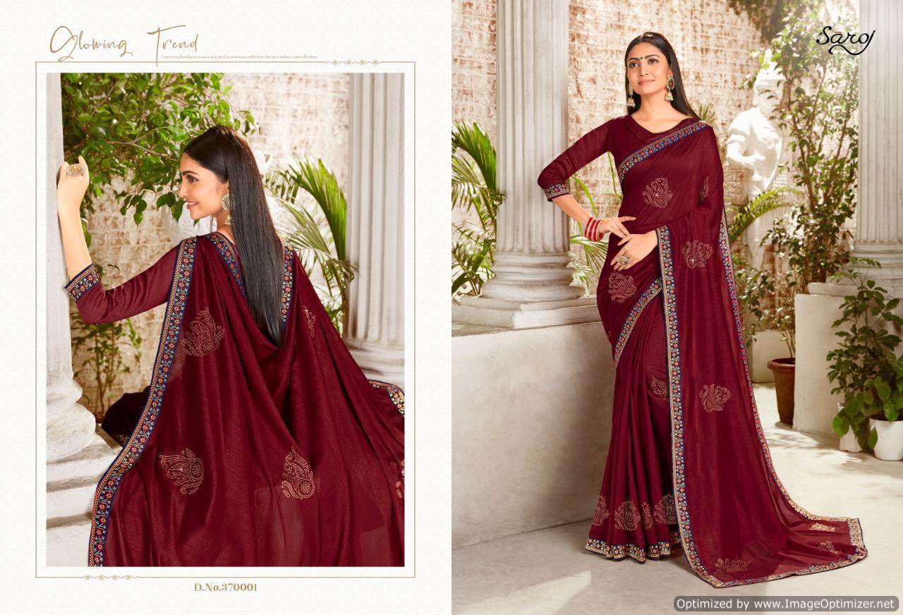 Saroj Silk Touch Designer Vichitra Silk Heavy Sarees Collection