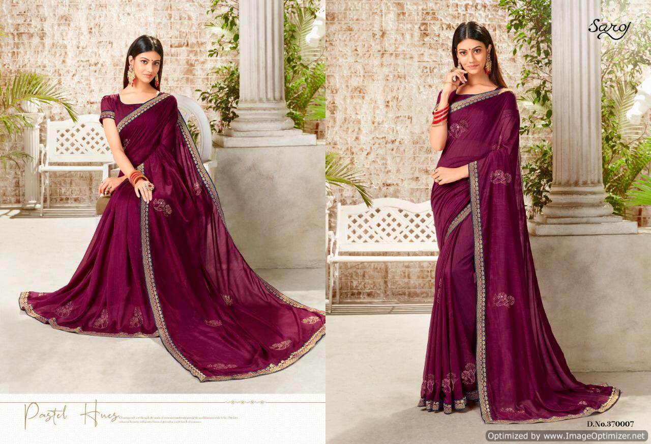 Saroj Silk Touch Designer Vichitra Silk Heavy Sarees Collection