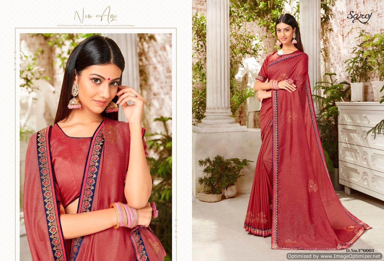 Saroj Silk Touch Designer Vichitra Silk Heavy Sarees Collection