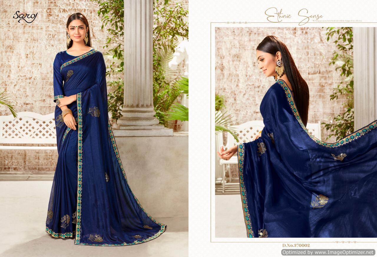 Saroj Silk Touch Designer Vichitra Silk Heavy Sarees Collection