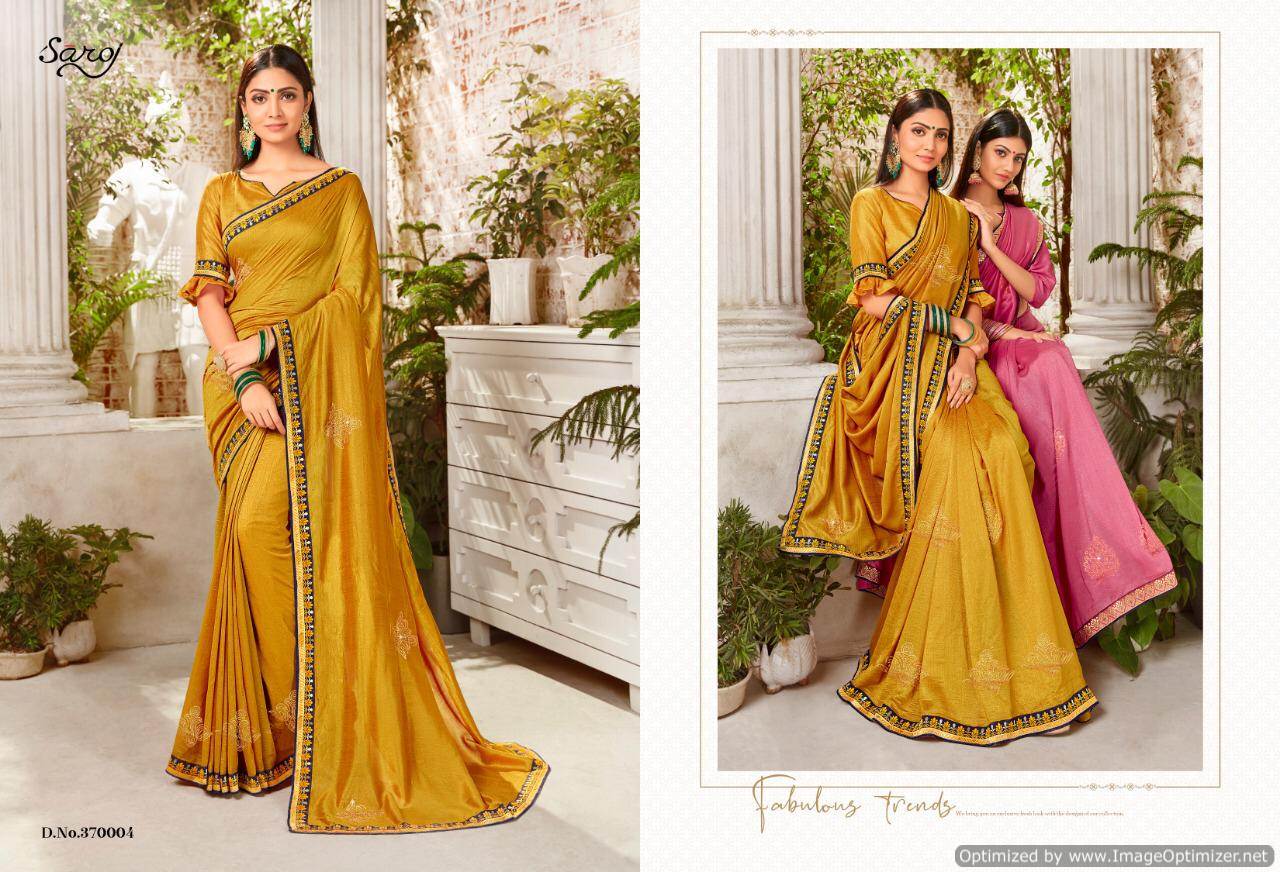 Saroj Silk Touch Designer Vichitra Silk Heavy Sarees Collection