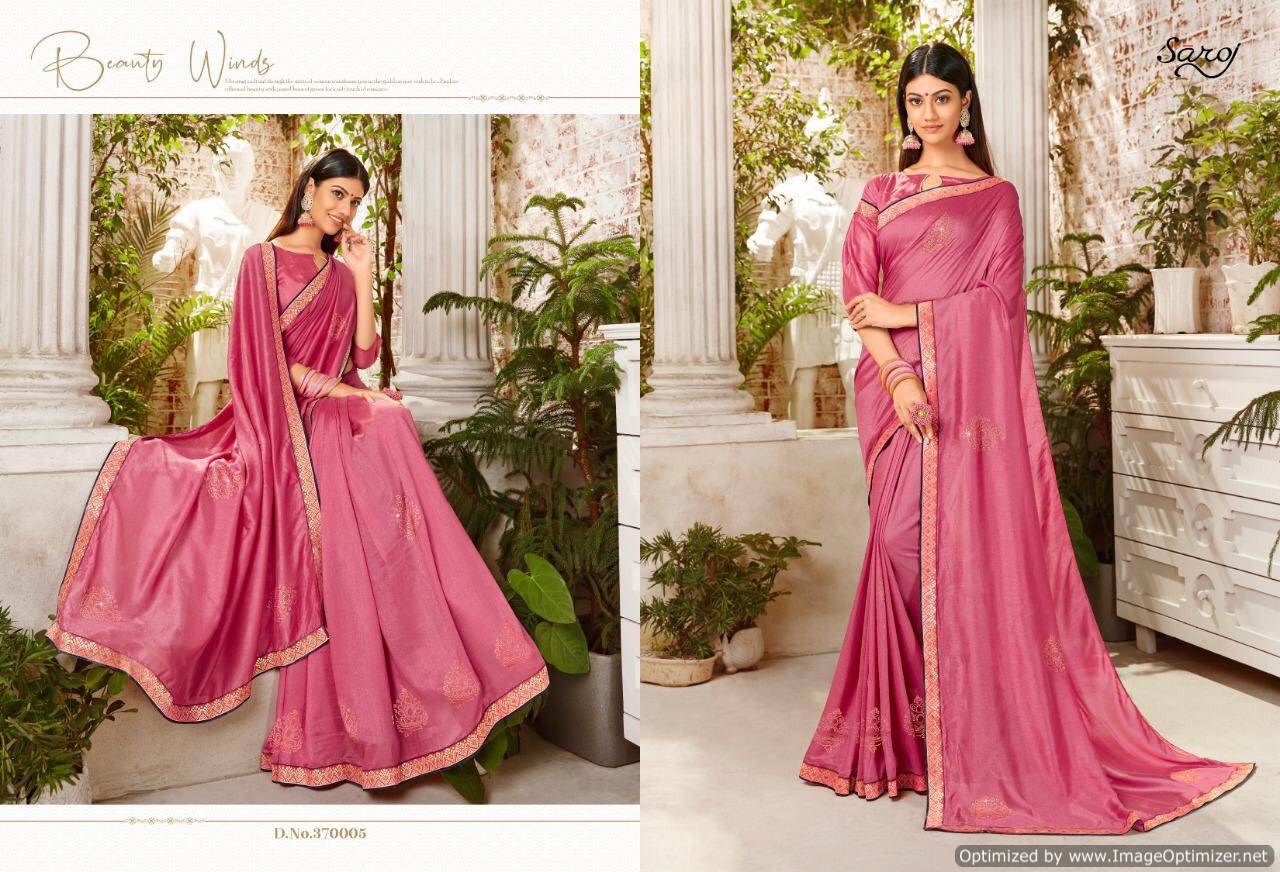 Saroj Silk Touch Designer Vichitra Silk Heavy Sarees Collection