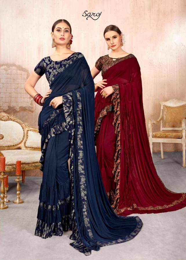 Saroj By Hot Lady Imported Heavy Lycra Designer Sarees Collection.