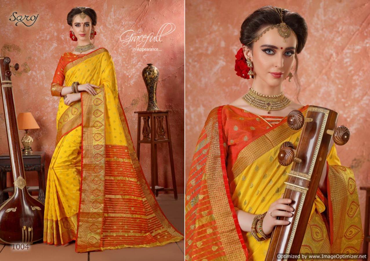 Saroj Present Aarti Festive Wear Silk Saree With Beautiful Border Catalogue