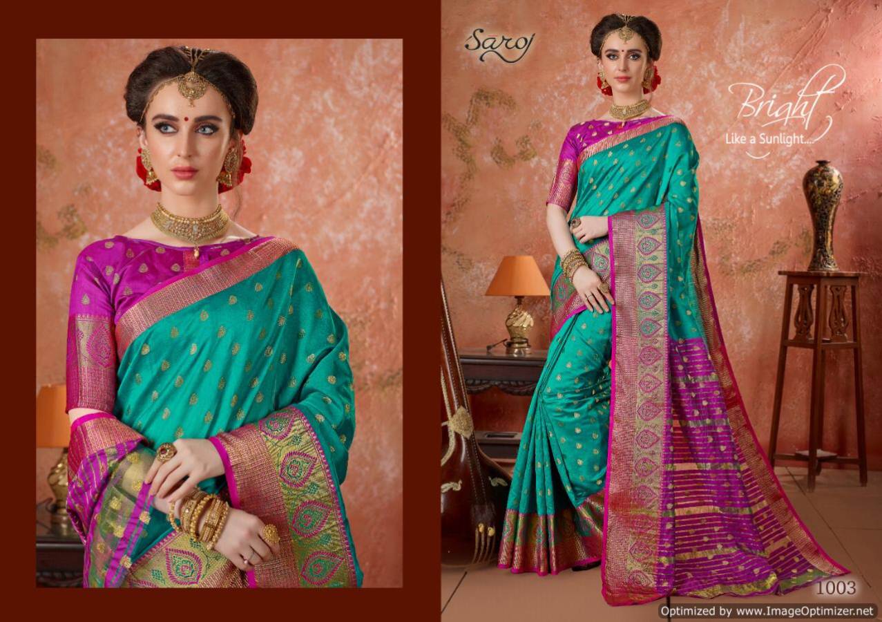 Saroj Present Aarti Festive Wear Silk Saree With Beautiful Border Catalogue