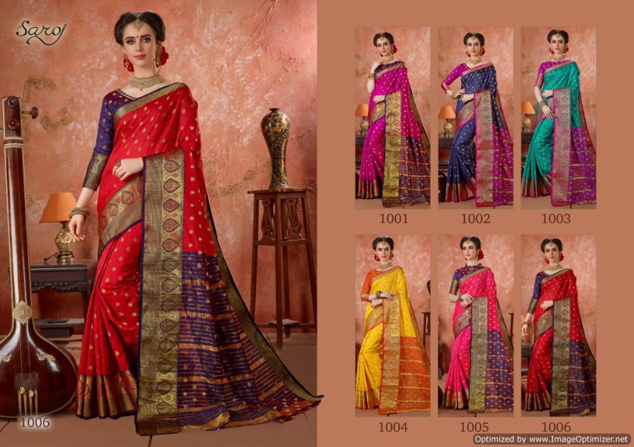 Saroj Present Aarti Festive Wear Silk Saree With Beautiful Border Catalogue