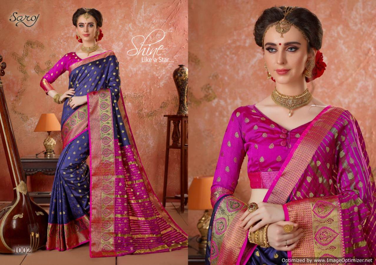 Saroj Present Aarti Festive Wear Silk Saree With Beautiful Border Catalogue