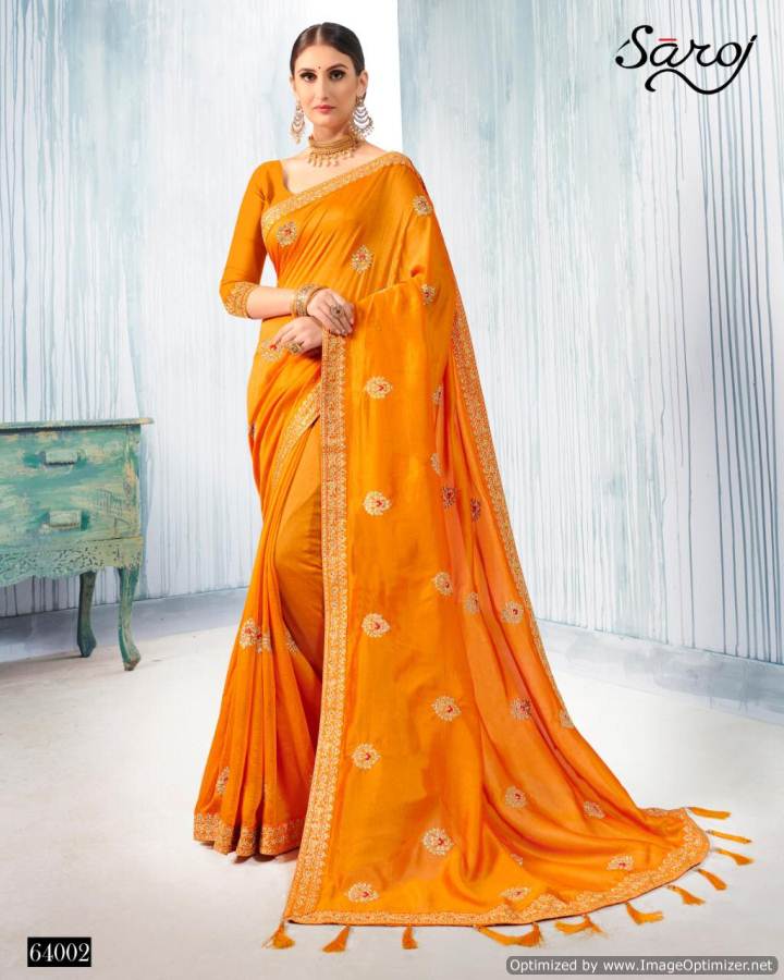 Saroj Present Deepika Festival Wear Vichitra Silk Saree Collection