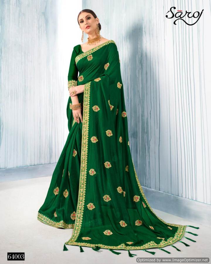 Saroj Present Deepika Festival Wear Vichitra Silk Saree Collection