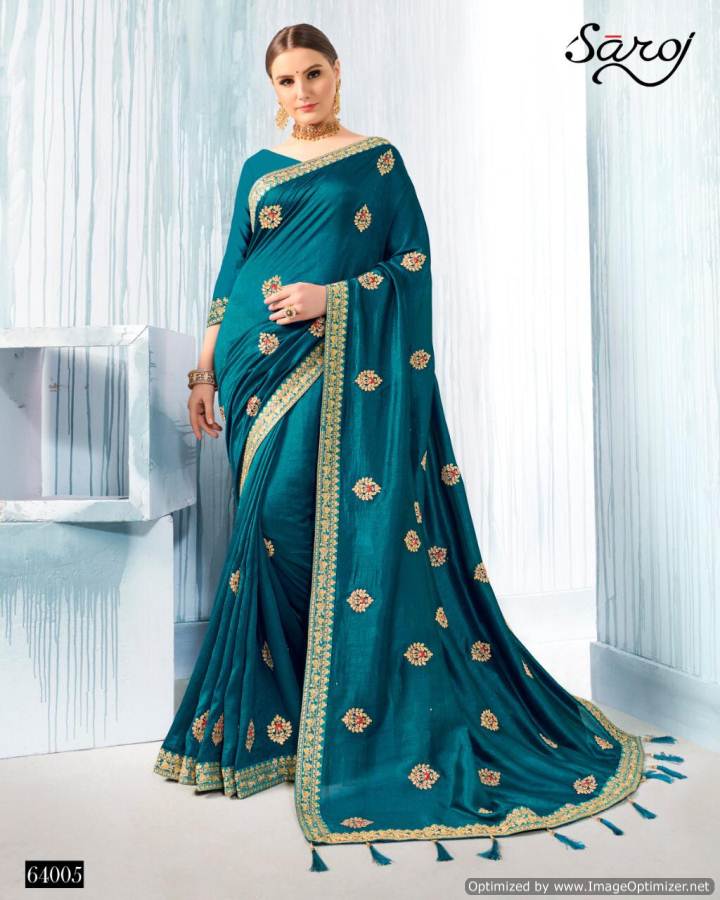 Saroj Present Deepika Festival Wear Vichitra Silk Saree Collection