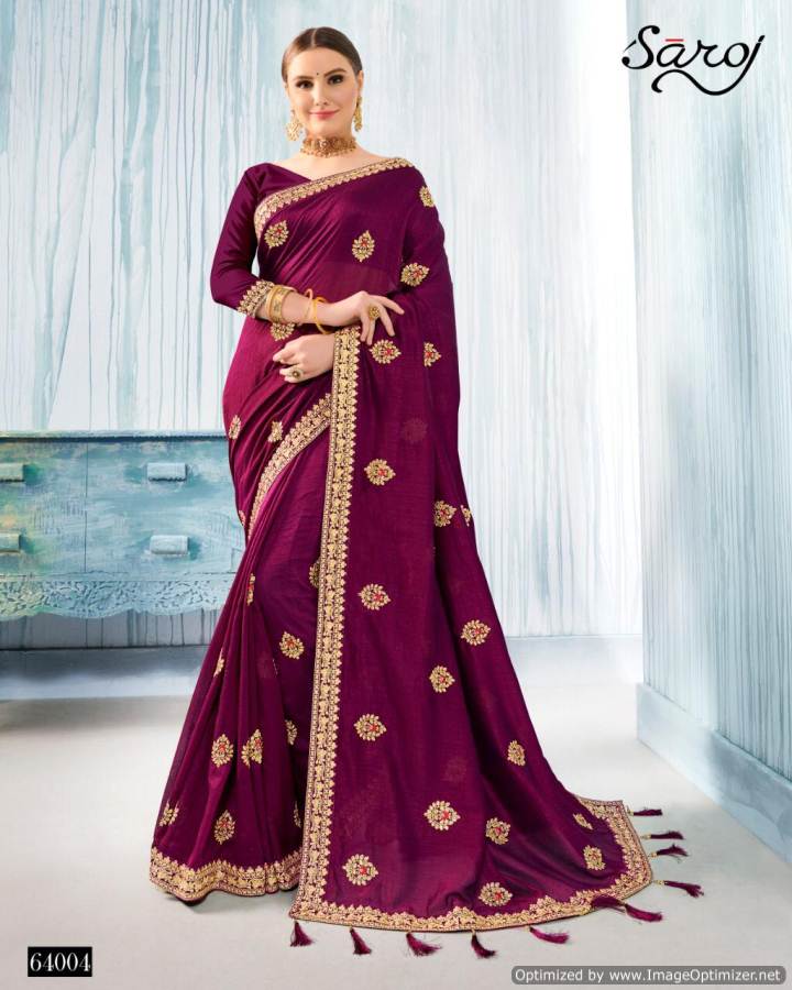 Saroj Present Deepika Festival Wear Vichitra Silk Saree Collection