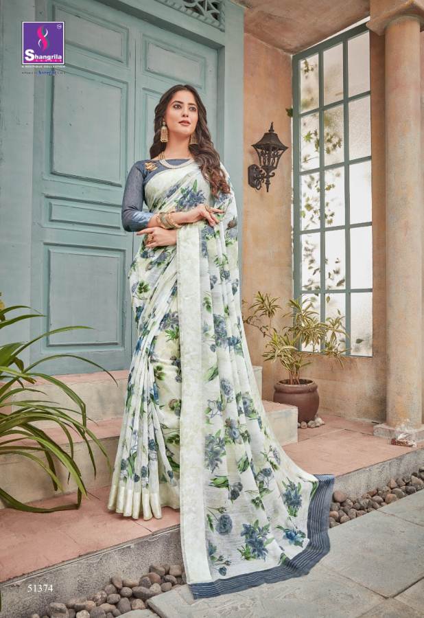 Shangrila By Flora Casual Wear Linen Sarees Catalogue