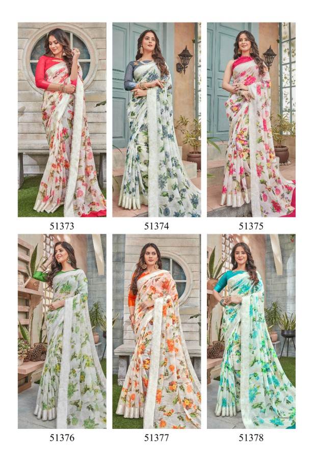 Shangrila By Flora Casual Wear Linen Sarees Catalogue