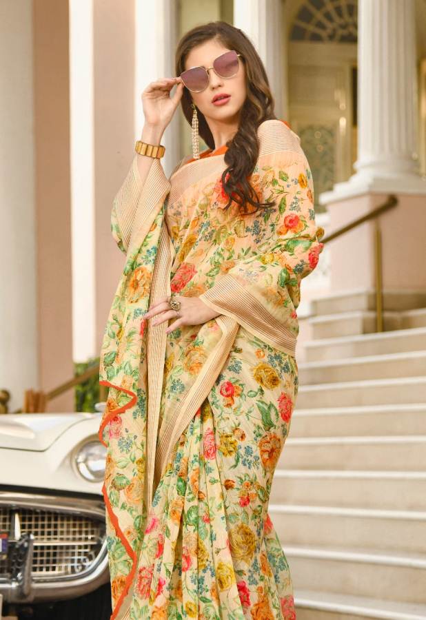 Shangrila Present Jaipuri Linen Vol 2 Party Wear Linen Sarees Collection