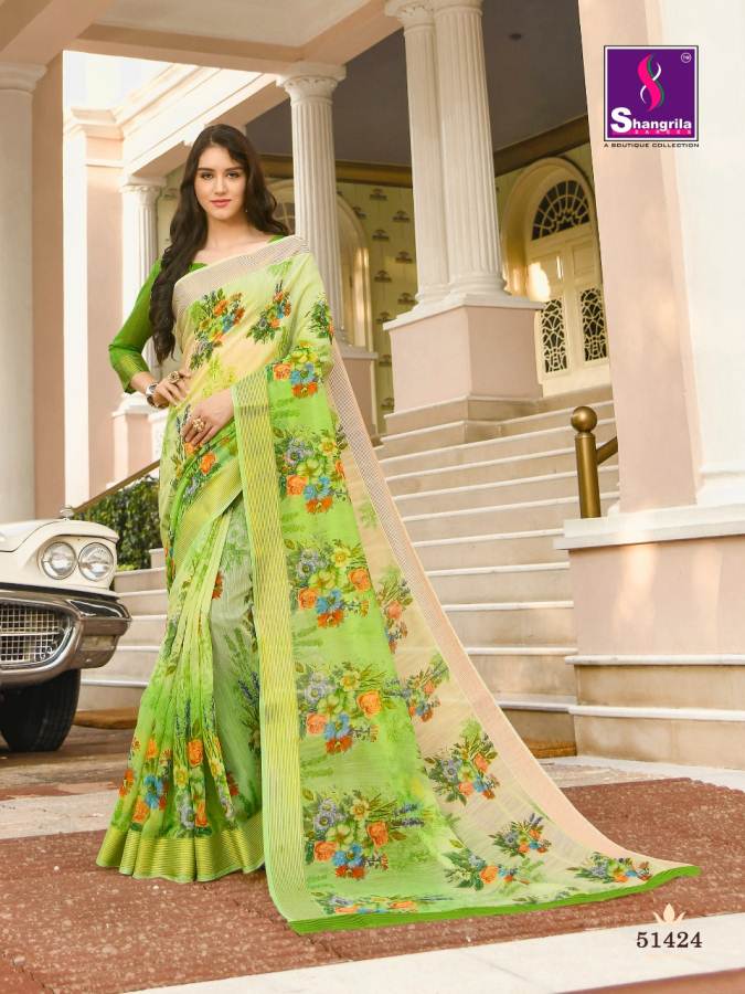 Shangrila Present Jaipuri Linen Vol 2 Party Wear Linen Sarees Collection