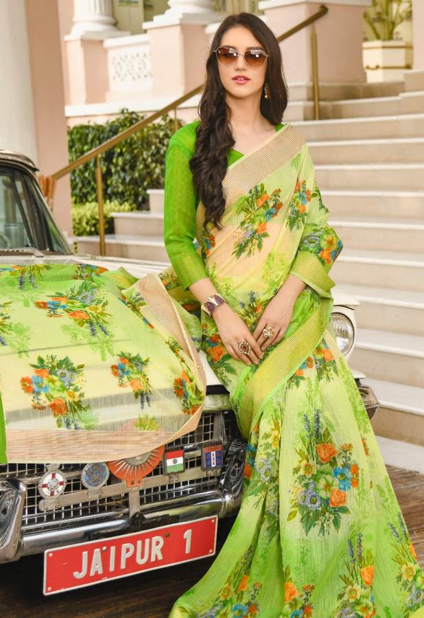 Shangrila Present Jaipuri Linen Vol 2 Party Wear Linen Sarees Collection