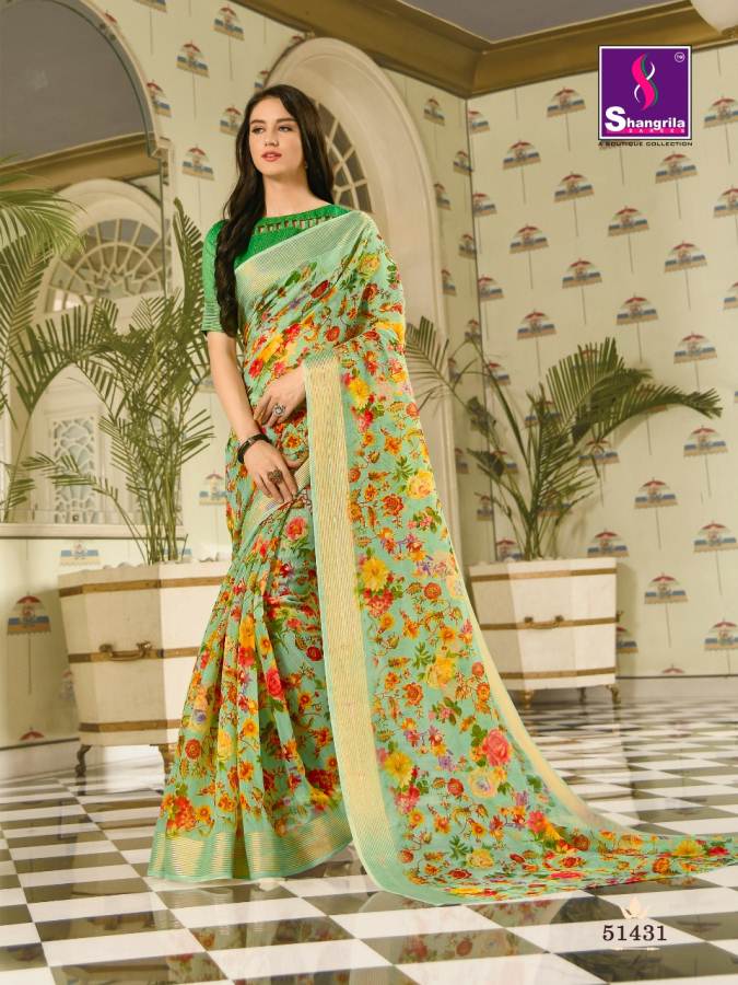 Shangrila Present Jaipuri Linen Vol 2 Party Wear Linen Sarees Collection