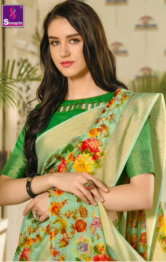 Shangrila Present Jaipuri Linen Vol 2 Party Wear Linen Sarees Collection