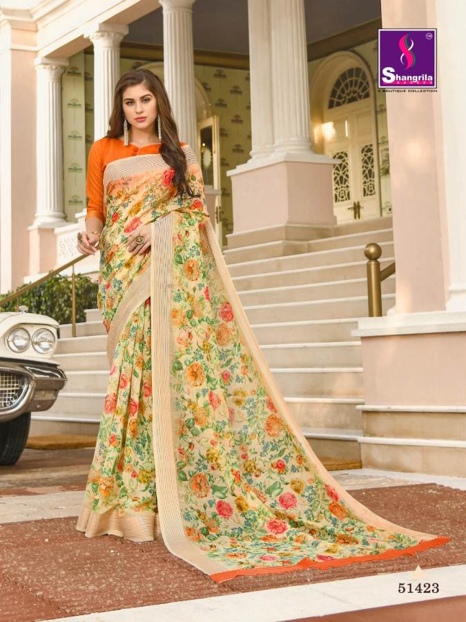 Shangrila Present Jaipuri Linen Vol 2 Party Wear Linen Sarees Collection