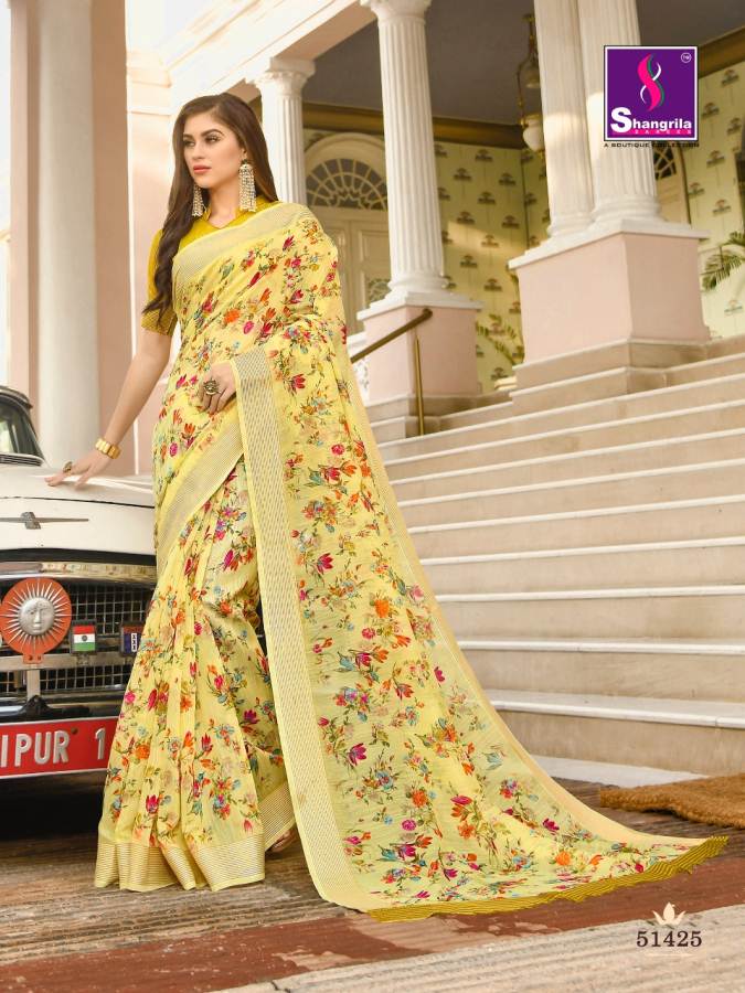 Shangrila Present Jaipuri Linen Vol 2 Party Wear Linen Sarees Collection