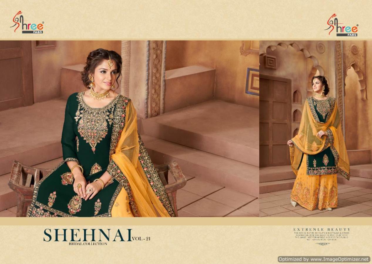 Shree Present Shehnai Bridal Vol 21 Wedding Wear Salwar Kameez Catalogue.