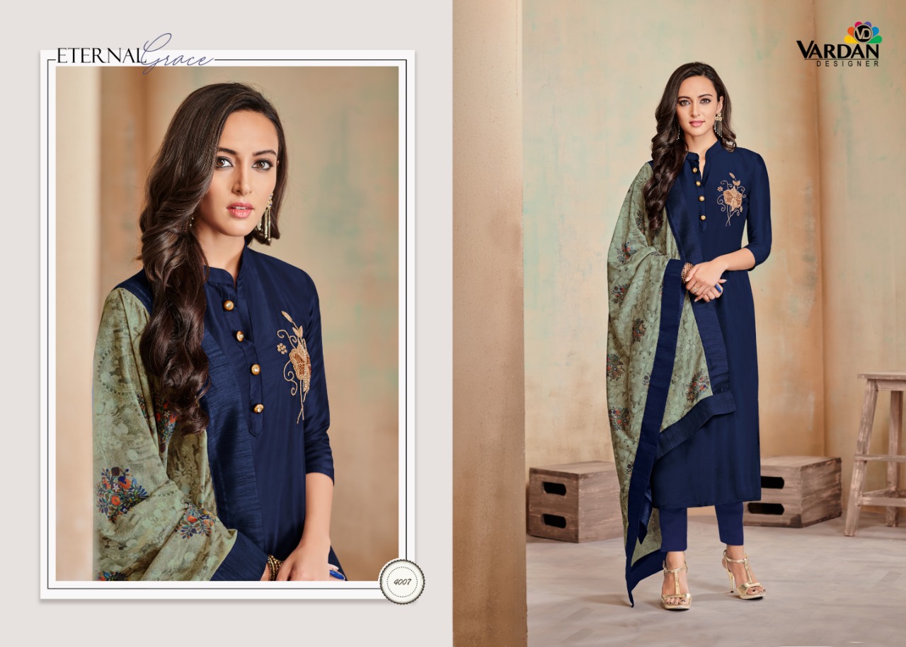 Vardan Designer Kanishka Vol 1 Fesival Wear Kurtis, Bottom And Dupatta Collection.