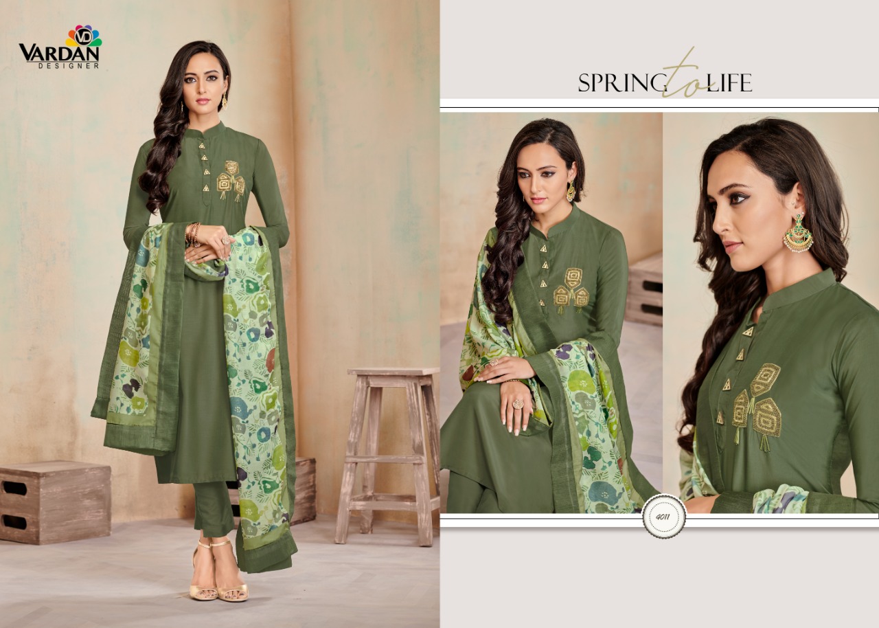 Vardan Designer Kanishka Vol 1 Fesival Wear Kurtis, Bottom And Dupatta Collection.