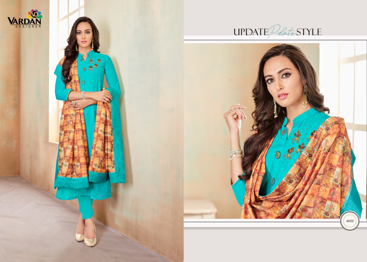 Vardan Designer Kanishka Vol 1 Fesival Wear Kurtis, Bottom And Dupatta Collection.