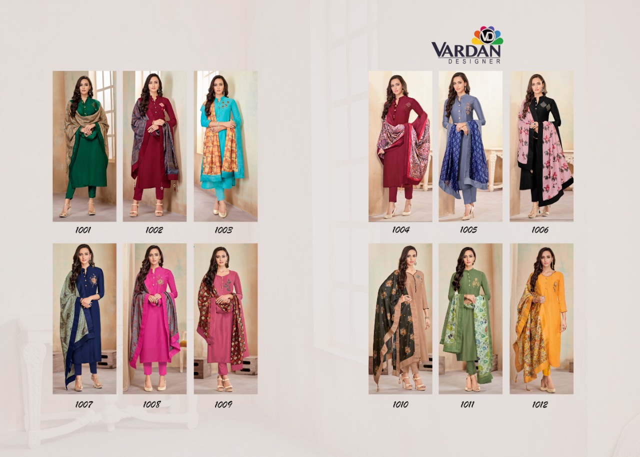 Vardan Designer Kanishka Vol 1 Fesival Wear Kurtis, Bottom And Dupatta Collection.