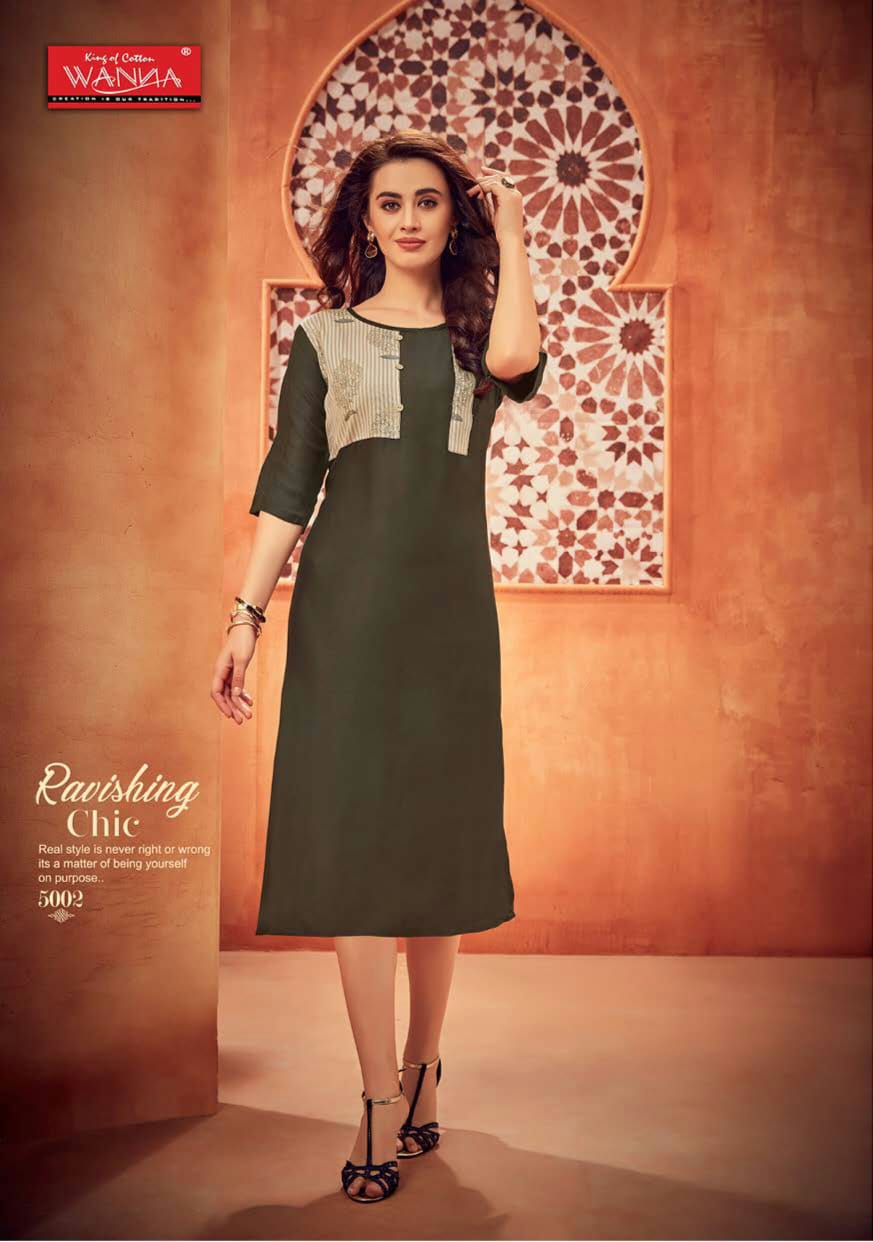 Wanna By Zoya Vol 5 Running Wear Printed Rayon Kurtis Catalogue.