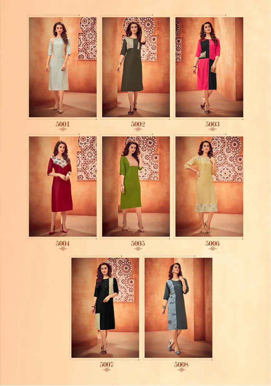 Wanna By Zoya Vol 5 Running Wear Printed Rayon Kurtis Catalogue.