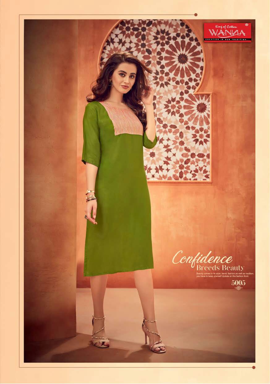 Wanna By Zoya Vol 5 Running Wear Printed Rayon Kurtis Catalogue.