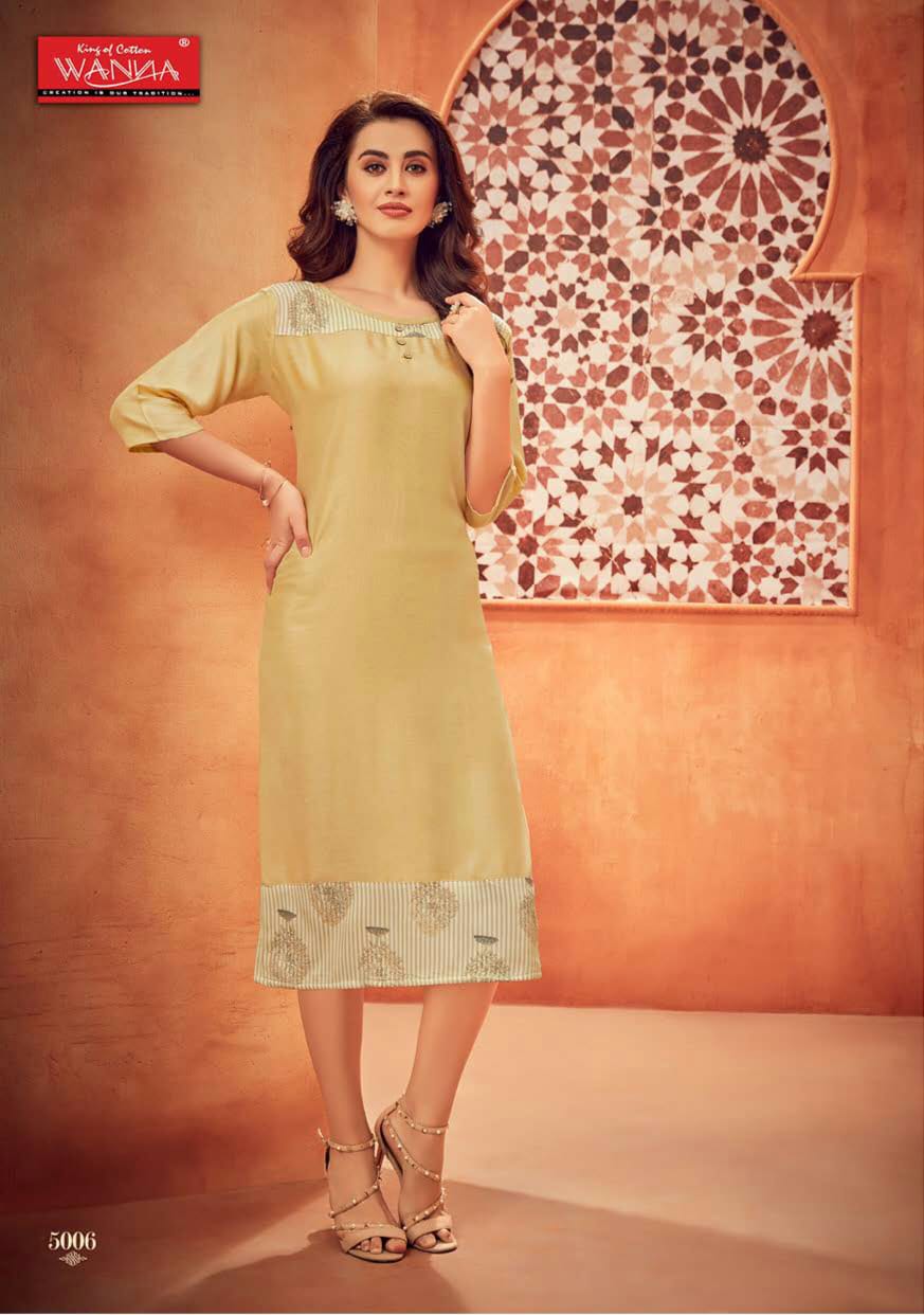 Wanna By Zoya Vol 5 Running Wear Printed Rayon Kurtis Catalogue.
