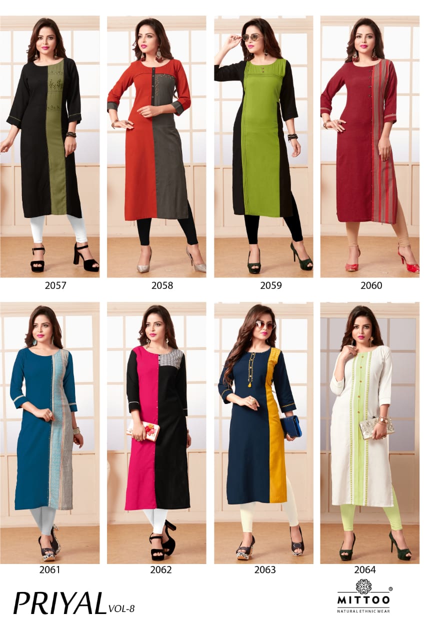 Mittoo Present Priyal Vol 8 Casual Wear Kurtis Collection