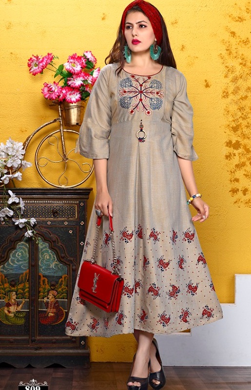 Trendy Rhythm Vol 6 Heavy Rayon Stylish Kurtis Catalogue.