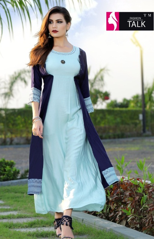 Ft By Dream Girl Heavy Rayon Kurti With Attached Koti Catalogue